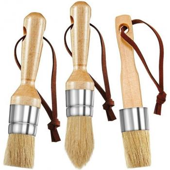 Flat, Pointed, and Round Chalk Paint Brushes Set