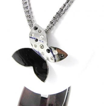 Collier Papillon di Cristallo Nero