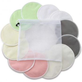 Reusable Bamboo Nursing Pads (12 Pack) with Bonus Laundry Bag