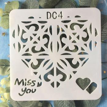 Miss You 13 cm Heart Stencil Kit