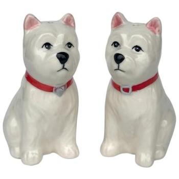 Terrier Tonic Ceramic Spice Shakers – White