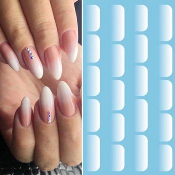 Water Nail Decals Sticker Protein White Gradient
