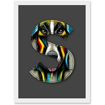 White S‑Stripe Pup Graffiti Initial Art