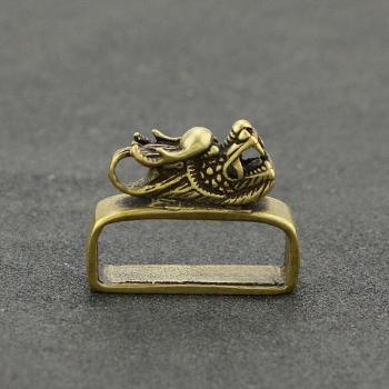 Dragón Dorado Lazo de Cinturón con Cabeza de Dragón – Decoración Manual en Cuero