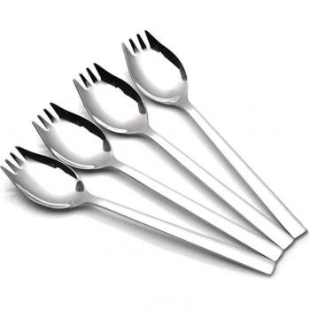 Heavy Duty 304 Stainless Steel Sporks - 4 Pack for Everyday Use