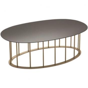 Table ronde en verre fumé D90 cm