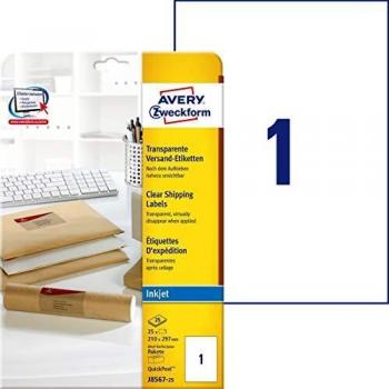 Avery Zweckform No. J8567-25 A4 Size Self-Adhesive Labels