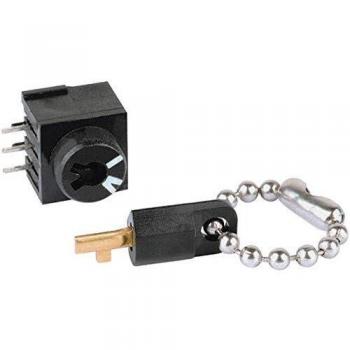 Mentor 1859.1031 Miniature Key Switch 60V DC/AC 0.5A On/On Black