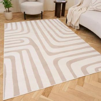 LoftCurve Beige Runner & Living Room Rug – 120×170 cm