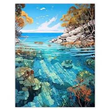 Coral Reef Serenity – Large Wall Print, Unframed, Thick Paper