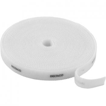Deltaco Kabelklettband 10mm 5m weiß
