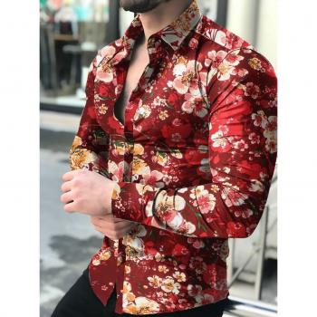 Estampado Florido Hombre Otoño Corte Delgado