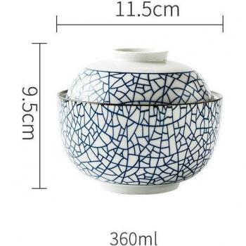 6.5 inch Japanese Ceramic Steamed Egg Bowl with Lid, ZM801