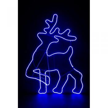 Walking Reindeer Neon Effect Rope Light Silhouette Double Side 90 Blue LEDs Christmas Outdoor