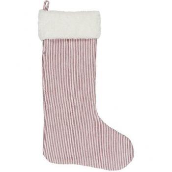 IB Laursen Weihnachtsstrumpf Rot mit Streifen, 50 x 30 cm