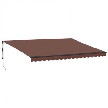VidaXL LED-Enhanced Automatic Awning Brown 450x350 cm