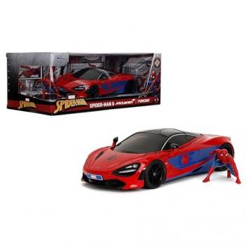 Marvel Spider‑Man Hollywood Rides Series McLaren 720S Red/Blue 1:24 Diecast