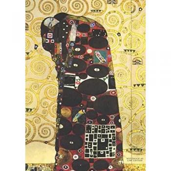 Notizbuch schön gestaltet mit Leseband - A5 Hardcover blanko - Gustav Klimt Umarmung - 100 Seiten 90g/m² - FSC Papier: Notebook A5 - Jugendstil - Journal gebunden - Wiener Secession