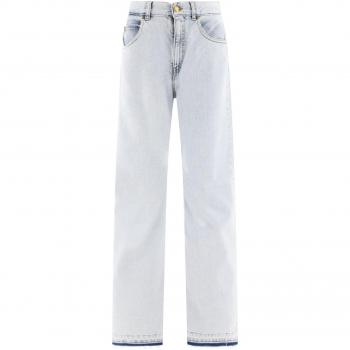 PINKO Women's Wide Jeans, High Waist Flared, Blue, Size W28