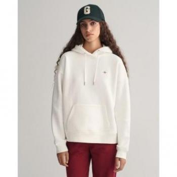 Gant Hoodie Shield Casual Blanca Manga Larga Mujer XL