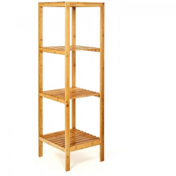 Scaffale multiuso bambù 4 ripiani 34x110x33cm