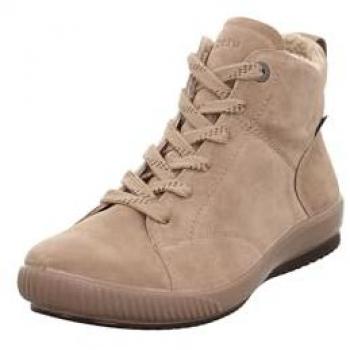 Legero Veloursleder-Stiefelette für Damen – flacher Absatz, beige