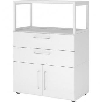 FlexWall 3 HC avec portes, tiroirs et cadre - pieds réglables - Blanc