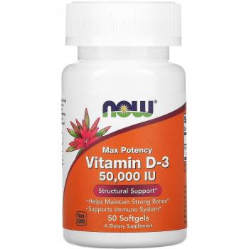 NOW Foods, Vitamin D3 Depot, 50000 IU, 50 Weichkapseln