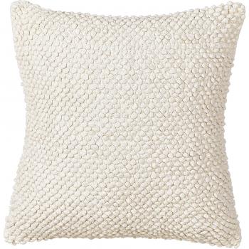 Beliani - Scatter Throw Pillow Cushion Cotton Square Textured Solid Pattern Beige Joara