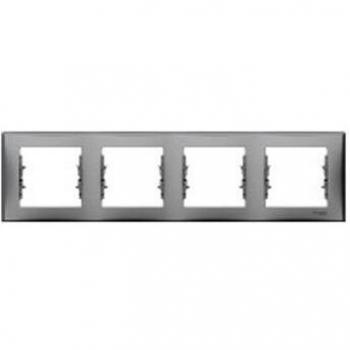 Schneider Marco horizontal de 4 elementos - aluminio Sedna SDN5800760