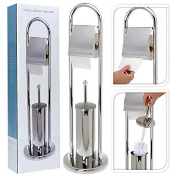 Support papier toilette et brosse à toilettes en métal