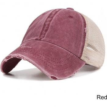IWINTER Denim Baseball Cap with Ponytail Slot