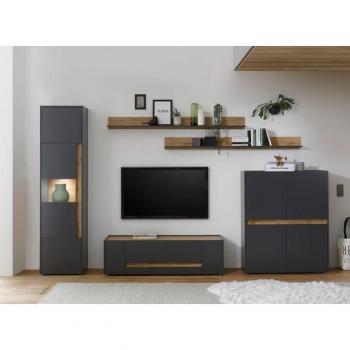 INOSIGN Wohnwand City/Giron, grau, 5-Elemente Set