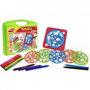 Mandala-Malbuch mit Schablone im Koffer von Joustra