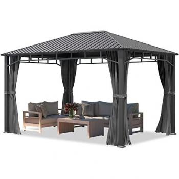 TOOLPORT Garden Gazebo Hardtop Sunset Superior, 3x4m, loft grey