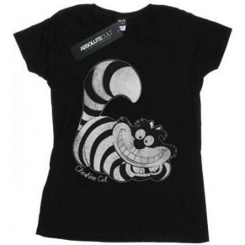 Disney Ladies Alice In Wonderland Cheshire Cat Cotton Boyfriend T-Shirt L Black