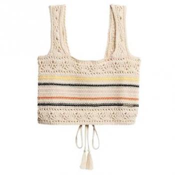 Débardeur Superdry Femme Rayé Beurre-Blanc Taille 42