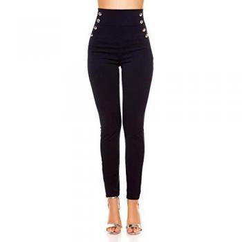 Leggings Alta Vita Stile Marino Blu