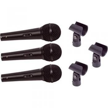 Soundlab Dynamic Professional Vocal Microphone Kit with 3 Microphones and Carry