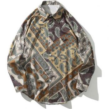 Chemise décontractée à boutons GONTHWID imprimée fleurs de cajou