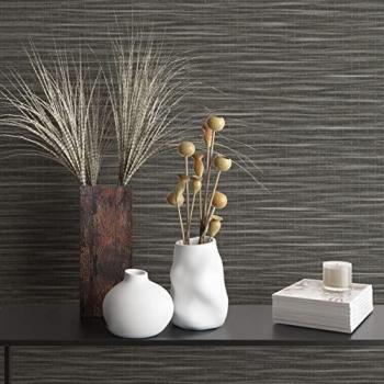 Non-Woven Dark Brown Textured Wallpaper Roll