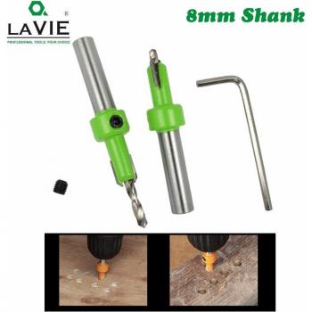 LAVIE HSS Woodworking Ti Countersink Router Bit 8mm Shank