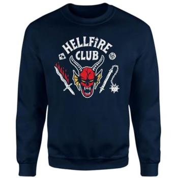 Stranger Things Hellfire Club Vintage Navy Sweatshirt (Small)