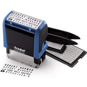 Trodat Printy Typo 4912 Text Stamp - Self-Adjust, Blue, 4 Lines