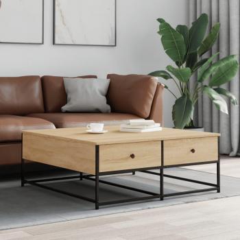 Table Basse Contemporaine Chêne Sonoma 100x99x40 cm avec 2 Tiroirs