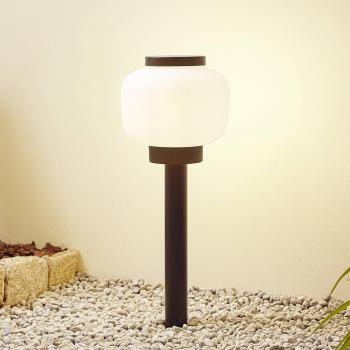 Lampioncino da giardino Orfeas Lindby, nero/bianco, alluminio, Ø 24 cm