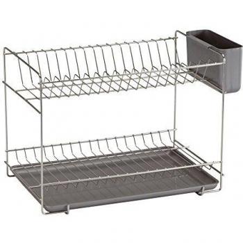 Sauvic Escurreplatos de Acero Inoxidable N.º 2 - Capacidad 18 Platos