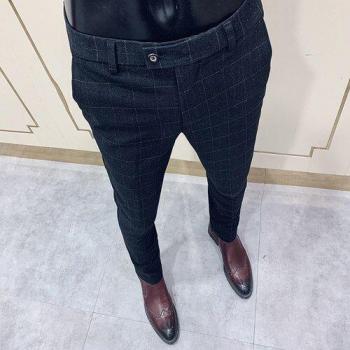 Wool Slim Fit Men's Dress Pants