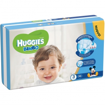 Huggies – Bimbo – Couches Taille 3 (4–9 kg) – 56 couches