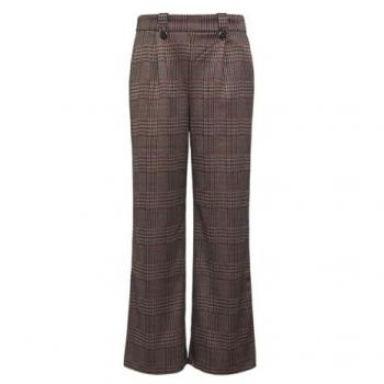 Wide‑Leg‑Interlock‑Jersey Gemusterte Hose mit Zierknopf